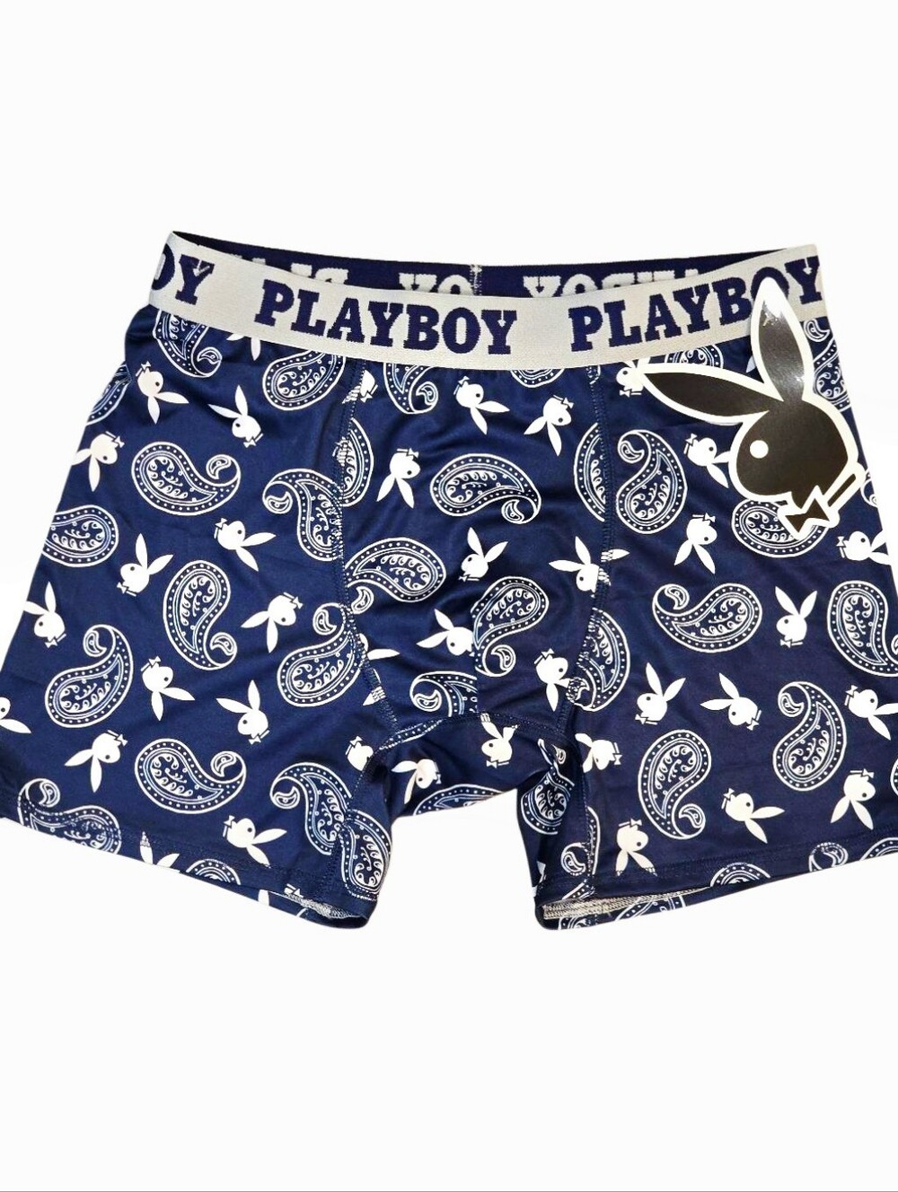 PLAYBOY Bandana Bunny Logo Print Boxer Briefs- Blue